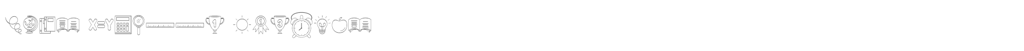 Sample characters Best School Dingbat Font